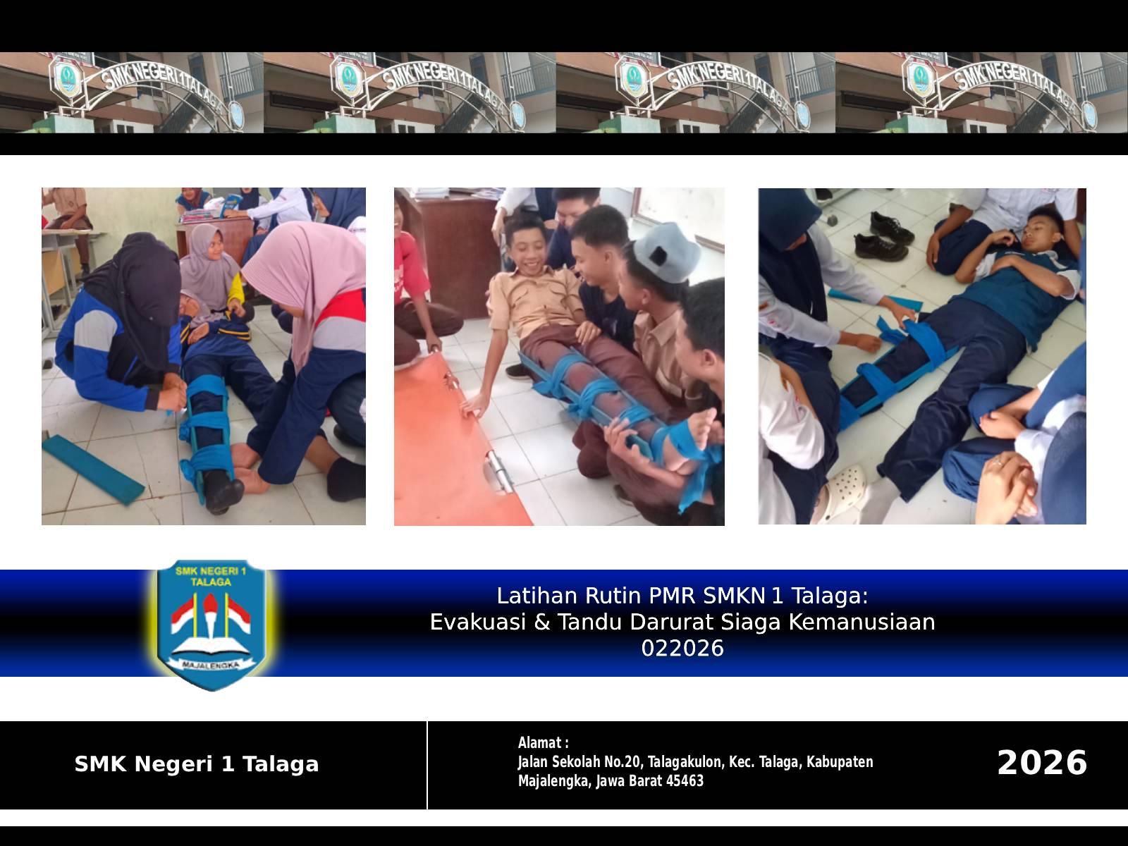 Latihan Rutin PMR SMKN 1 Talaga: Evakuasi & Tandu Darurat Siaga Kemanusiaan